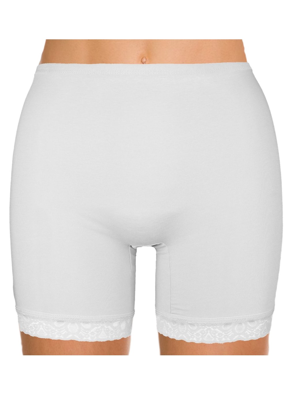 Dámské boxerky ve větších velikostech s krajkou a vyšší nohavičkou Moraj (Barva/Velikost <img KodProduktu="BDM550-22542">bílá / 6XL/7XL)