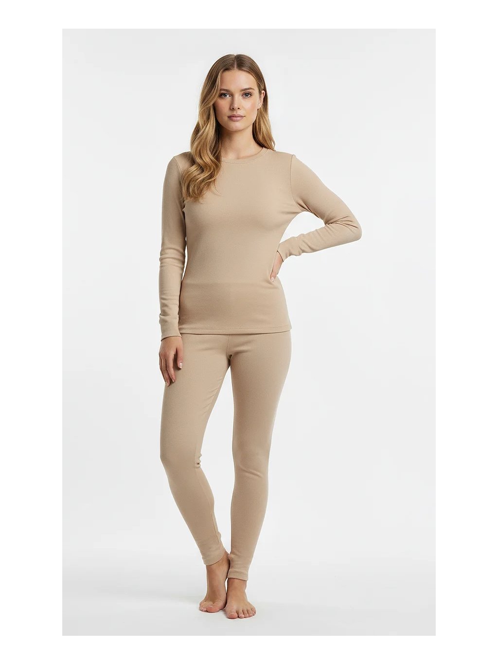 Dámský termo komplet halenky a kalhot s příměsí Merino vlny Gaubert (Barva/Velikost <img KodProduktu="152-Holland-Merino-Damske">béžová / XXL)