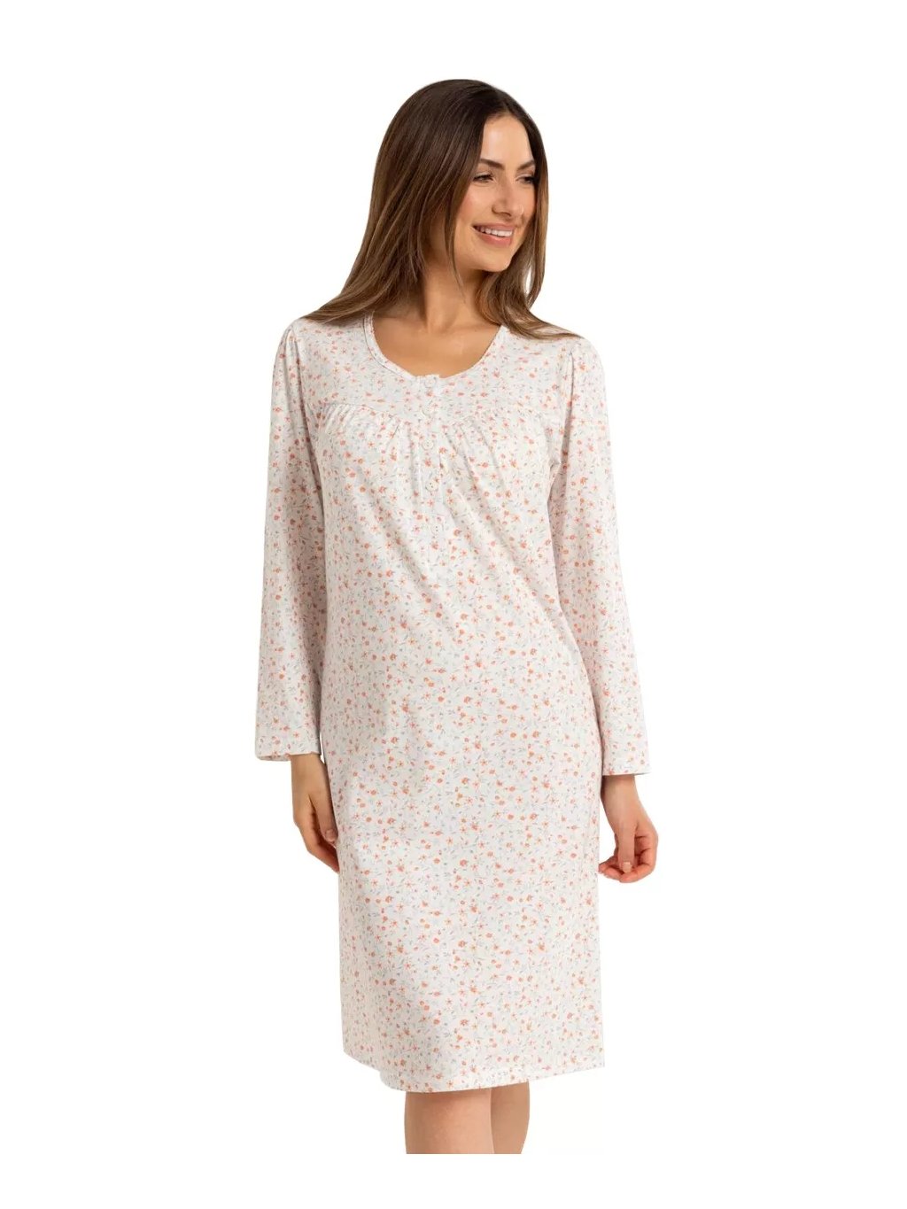 Dámská noční košile 015/52 REGINA – Pohodlí a styl (Barva/Velikost <img KodProduktu="3801552H">šampaň / 4XL)