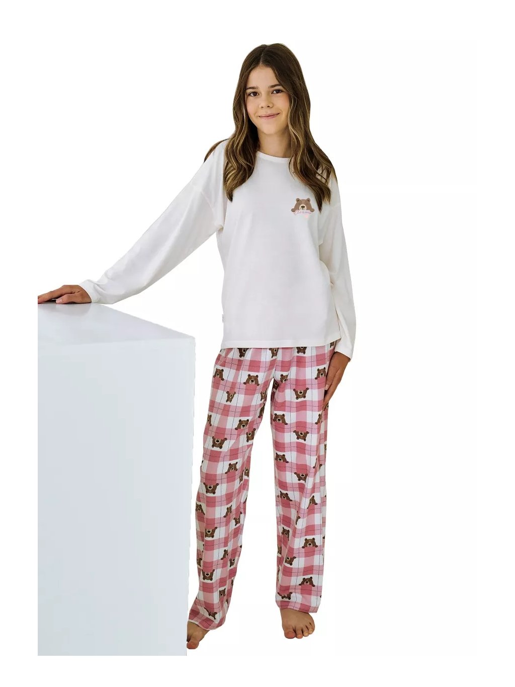 Dívčí pyžamo Astrid 3503/52 TARO – Styl a pohodlí (Barva/Velikost <img KodProduktu="04350352H">béžová / 158)