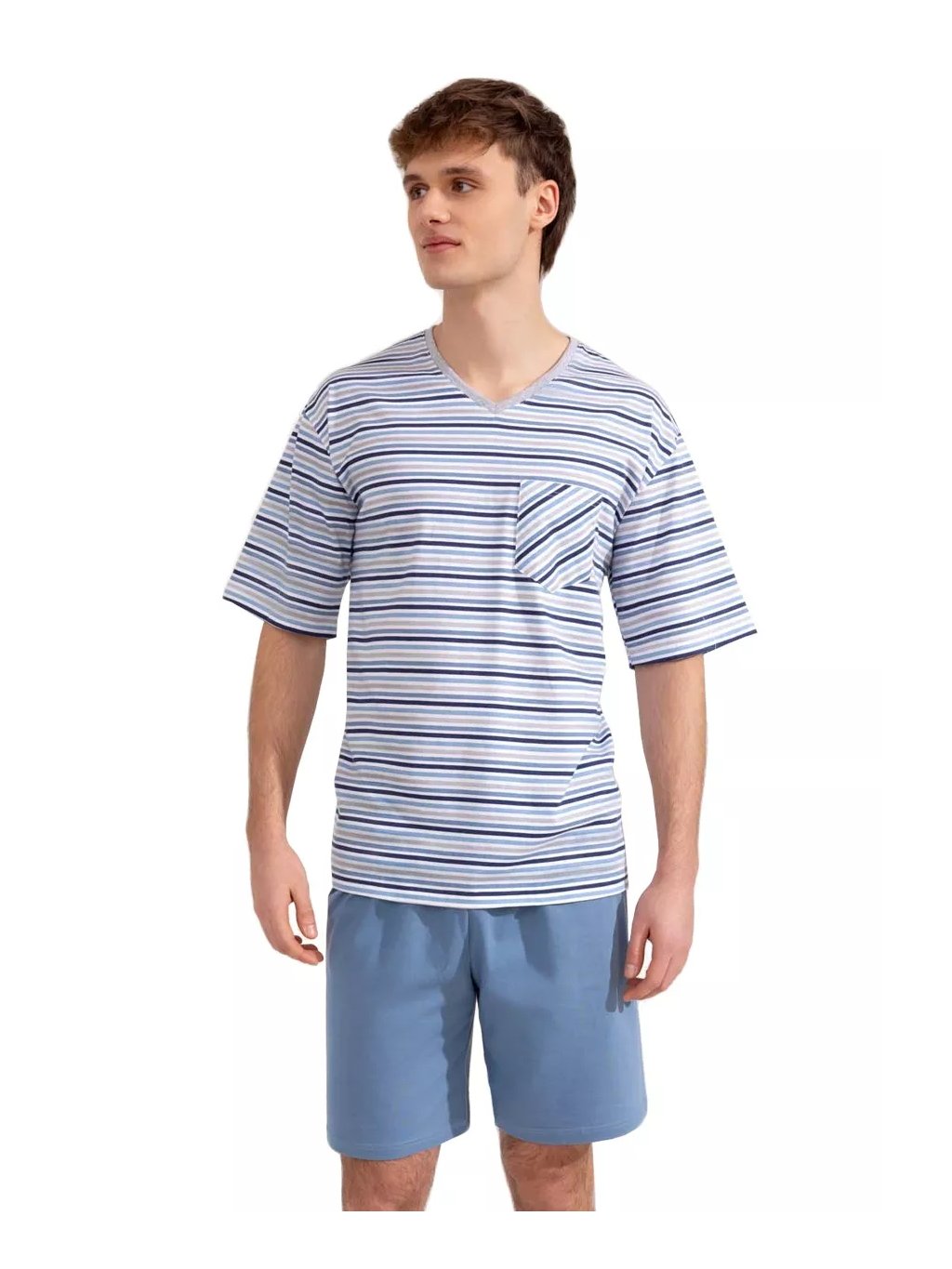 Pánské pyžamo 496/51 REGINA – Pohodlí a styl (Barva/Velikost <img KodProduktu="3849651H">modrá světlá / XXL)