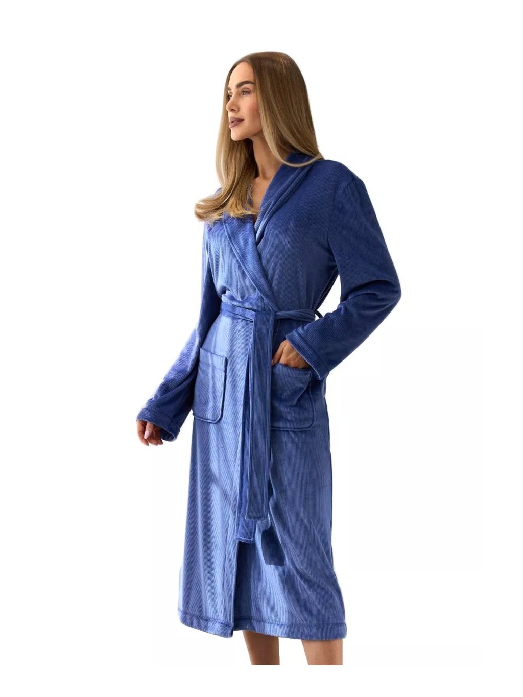 Dámský župan Gil long navy L&L – Pohodlí a elegance (Barva/Velikost <img KodProduktu="13251053H">jeans tmavá / XL/XXL)