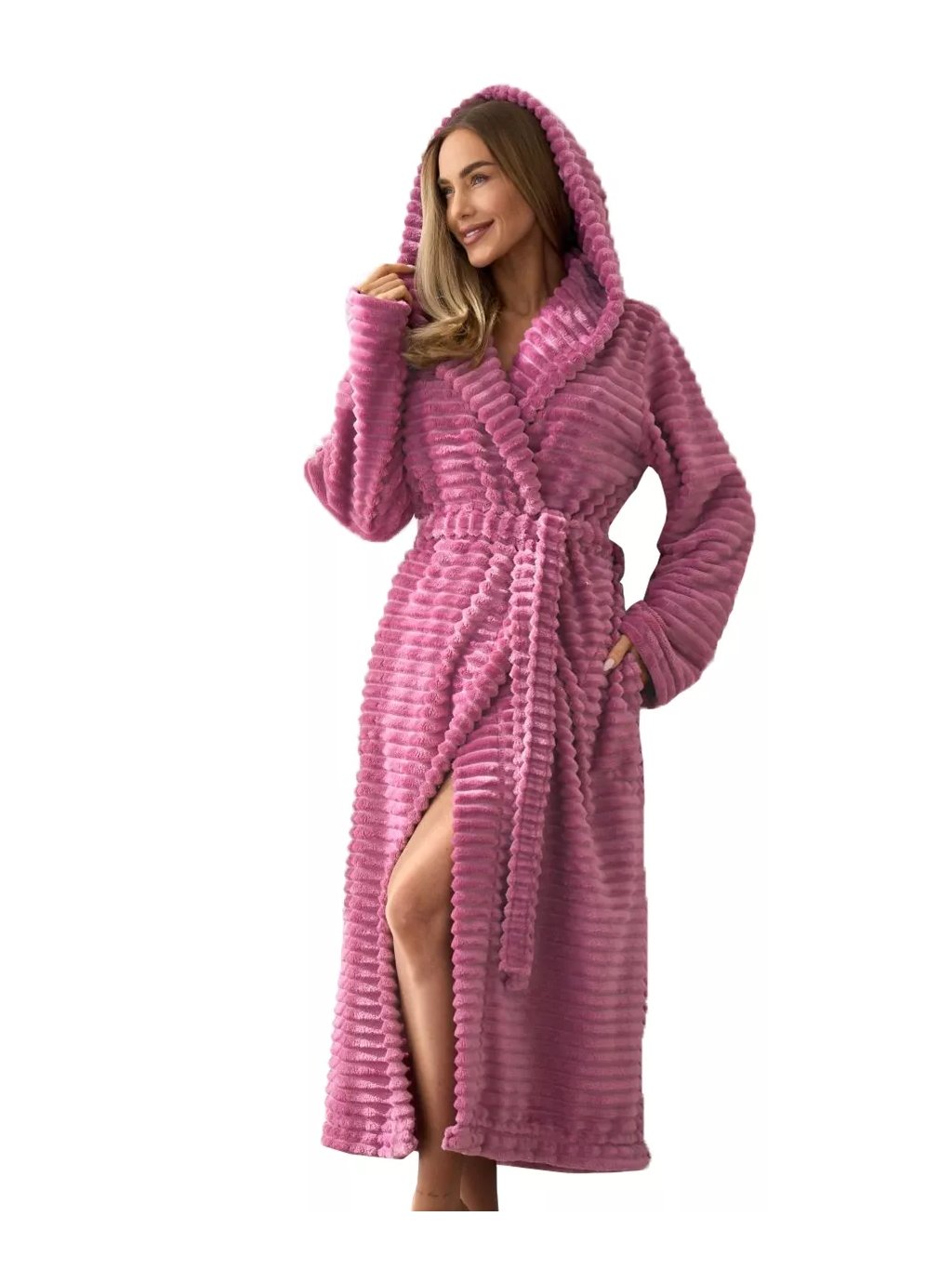 Dámský župan Robin long cherry L&L - Pohodlí a komfort (Barva/Velikost <img KodProduktu="13259952H">starorůžová / XL/XXL)