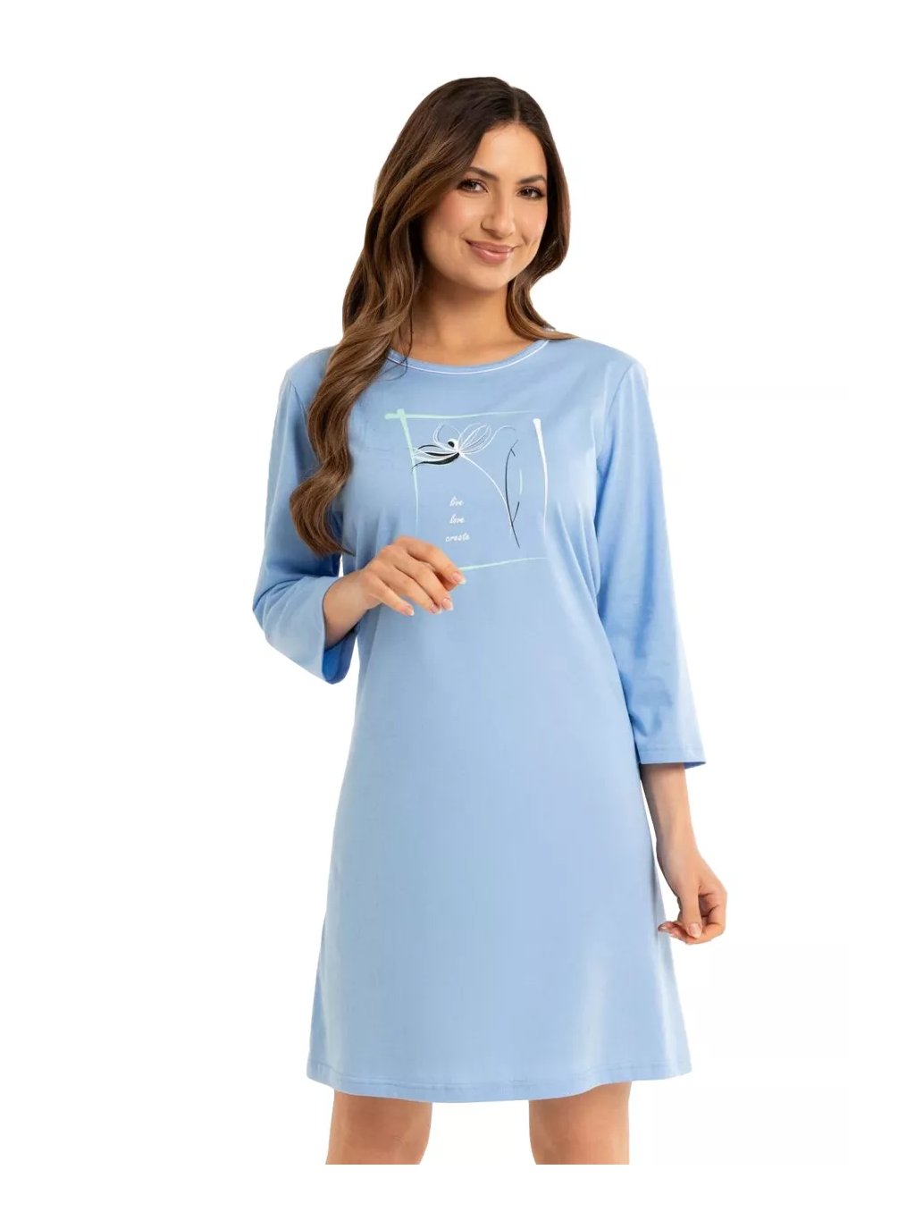 Dámská noční košile REGINA 166/51 – Pohodlí a elegance (Barva/Velikost <img KodProduktu="3816651H">modrá / 4XL)