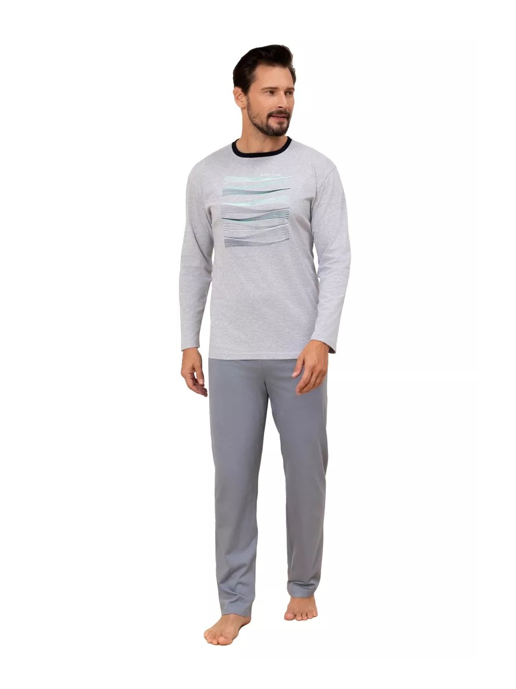 Pánské pyžamo 492/51 REGINA – Styl a pohodlí (Barva/Velikost <img KodProduktu="3849251H">světlý melír / XXL)