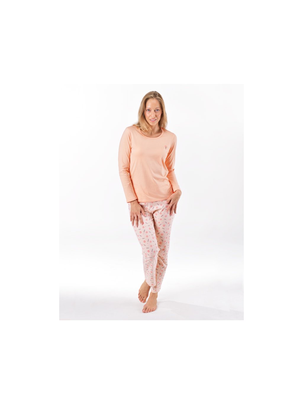 Pyžamo dlouhé dámské 19167P (Barva/Velikost <img KodProduktu="19167P">lichi, tělová / XXL)