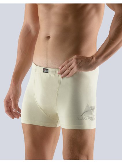 Boxerky s kratší nohavičkou 73083P (Barva/Velikost <img KodProduktu="73083P">šedobílá, okrová / S/M)