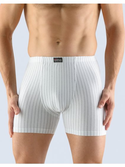 Boxerky s delší nohavičkou 74105P (Barva/Velikost <img KodProduktu="74105P">bílá, tm. šedá / M/L)