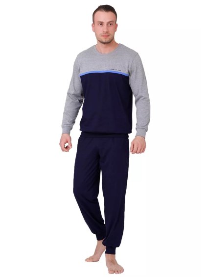 Pánské pyžamo Kasjan 360/01 HOTBERG (Barva/Velikost <img KodProduktu="4036001H">modrá tmavá / XXL)