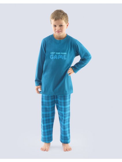 Pyžamo dlouhé chlapecké 69001P (Barva/Velikost <img KodProduktu="69001P">petrolejová, dunaj / 140/146)