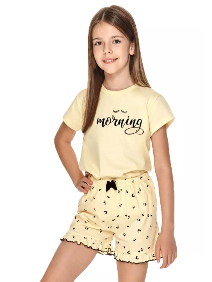 Dívčí pyžamo Misza s nápisem Taro (Barva/Velikost <img KodProduktu="04270521H">žlutá světlá / 140)