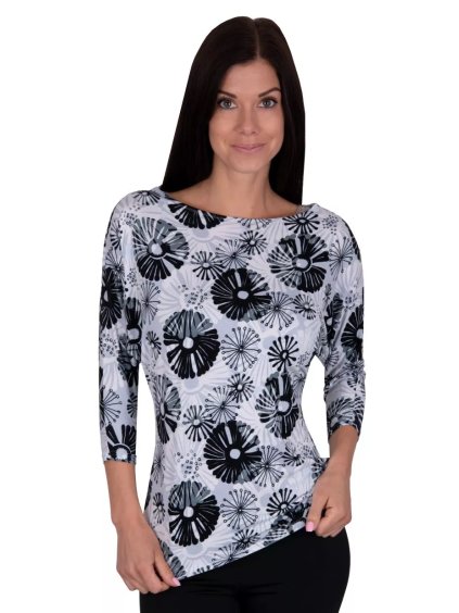 Dámská vzorovaná halenka Momo HTX010 Babell (Barva/Velikost <img KodProduktu="350010htxH">šedá světlá / XL/XXL)