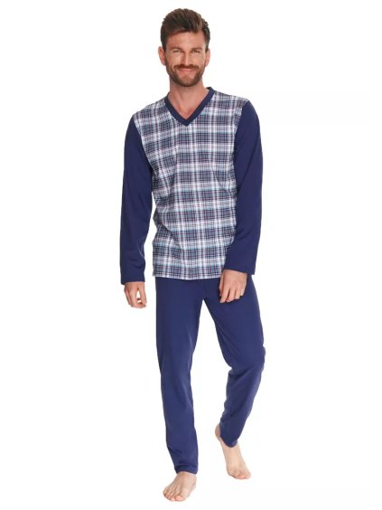 Pánské vzorované pyžamo Victor 2633/2634/21 Taro (Barva/Velikost <img KodProduktu="04263221H">granát (modrá) / XXL)