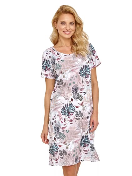 Dámská vzorovaná noční košile Florence 2866/31 Taro (Barva/Velikost <img KodProduktu="04286631H">bílá / XL)