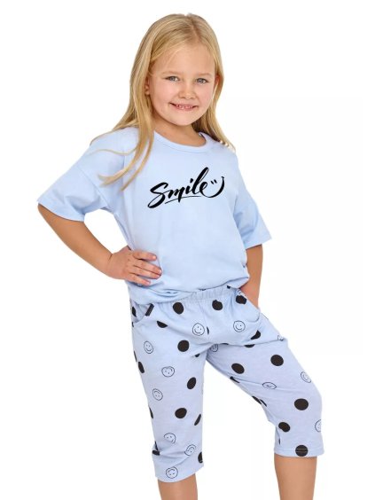 Dívčí pyžamo s nápisem Chloe 2903/2904/31 Taro (Barva/Velikost <img KodProduktu="04290331H">modrá světlá / 140)