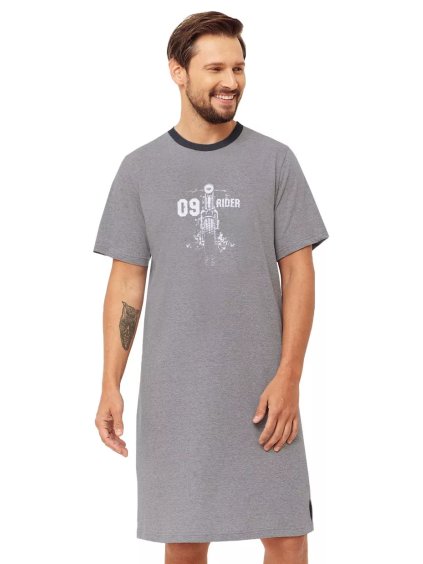 Pánská noční košile Paul 1333/32 HOTBERG (Barva/Velikost <img KodProduktu="40133332H">šedá melír / 4XL)