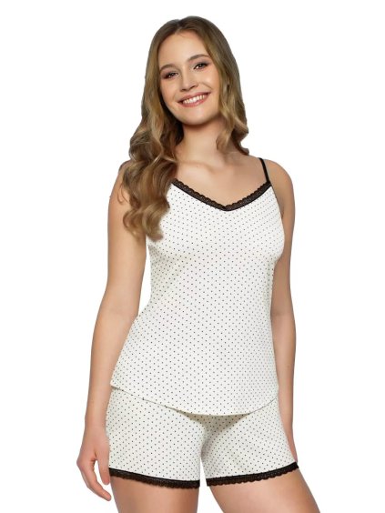 Dámské vzorované pyžamo Cleo šampaň BABELLA (Barva/Velikost <img KodProduktu="3523203910H">šampaň / S)