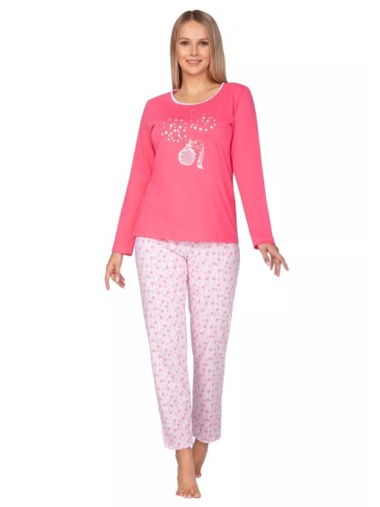 Dámské vzorované pyžamo 636/32 Regina (Barva/Velikost <img KodProduktu="3863632H">starorůžová / 3XL)