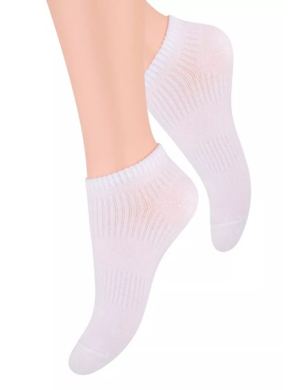 Dámské nízké ponožky jednobarevné s elastiským pruhem STEVEN (Barva/Velikost <img KodProduktu="18024dH">bílá / 35/37)