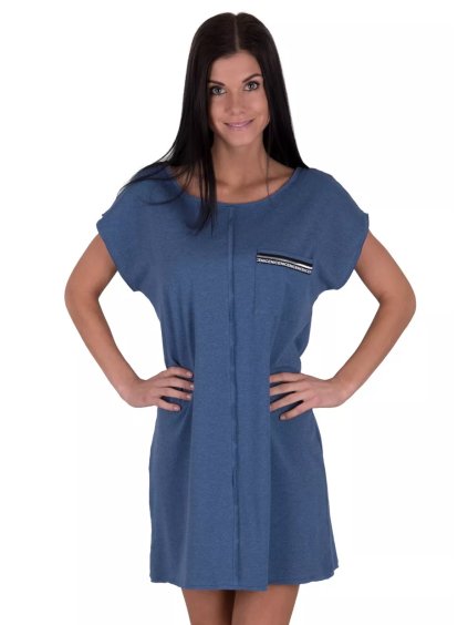 Dámská jednobarevná noční košile Nice De Lafense (Barva/Velikost <img KodProduktu="39449H">koral (coral) / XXL)