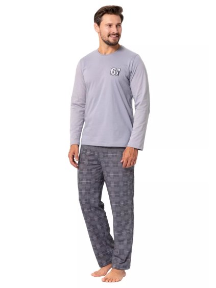 Pánské pyžamo Parker 1394/31 HOTBERG (Barva/Velikost <img KodProduktu="40139431H">šedá světlá / M)