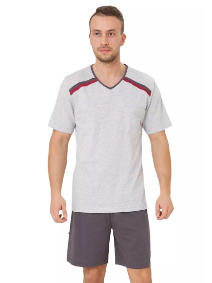 Pánské pyžamo Olo Big 327/02: Pohodlí v každém detailu! (Barva/Velikost <img KodProduktu="4032702H">šedá světlá / 4XL)