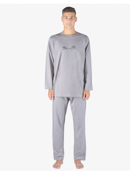 Pyžamo dlouhé pánské 79151P (Barva/Velikost <img KodProduktu="79151P">šedá, tm. šedá / XXL)