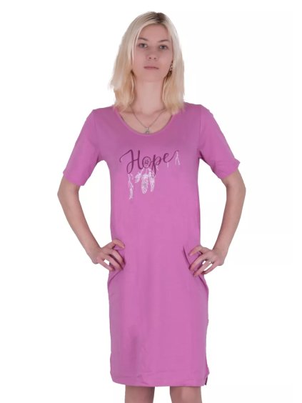 Dámská jednobarevná noční košile Bella 2293/94 TARO (Barva/Velikost <img KodProduktu="04229394H">lila (fialová) / L)