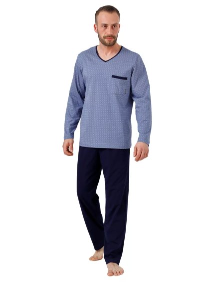 Pánské pyžamo Big Carl 1003/03 Hotberg (Barva/Velikost <img KodProduktu="40100303H">modrá / XXL)