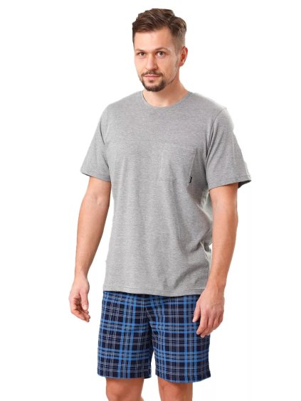 Pánské pyžamo Orest 1201/22: Stylové krátké kalhoty (Barva/Velikost <img KodProduktu="40120122H">šedá melír / XXL)