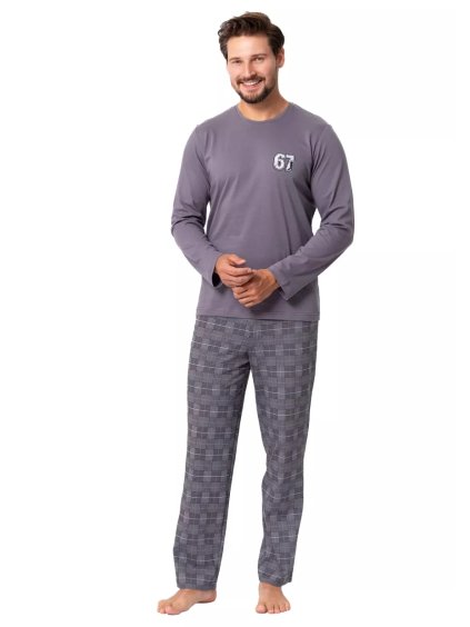 Pánské pyžamo Parker 1394/32 HOTBERG (Barva/Velikost <img KodProduktu="40139432H">šedá / M)