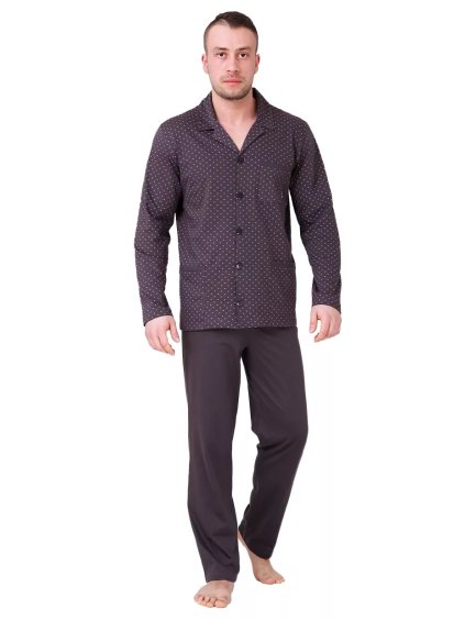 Pánské pyžamo Roger 576/02 HOTBERG (Barva/Velikost <img KodProduktu="4057602H">hnědá tmavá / M)