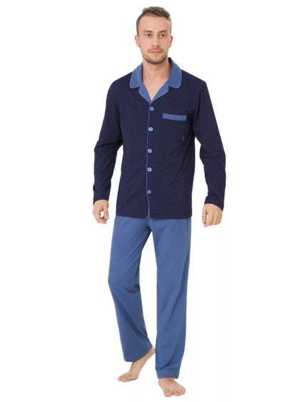 Pánské pyžamo Big Norbert 826/02 HOTBERG (Barva/Velikost <img KodProduktu="4082602H">granát (modrá) / XXL)