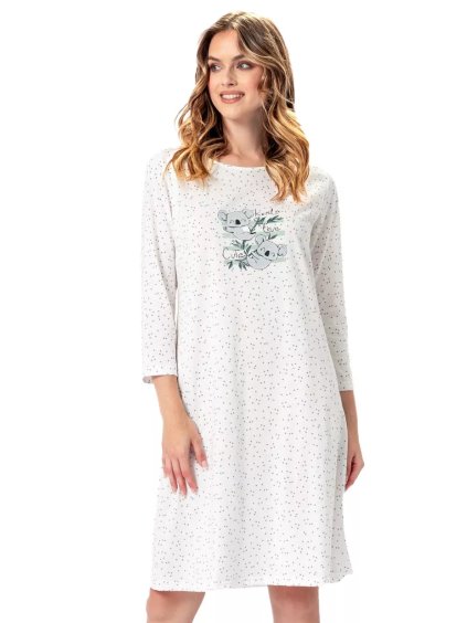 Dámská noční košile s obrázkem Huberta 1370 LEVEZA (Barva/Velikost <img KodProduktu="411370H">bílá / XXL)