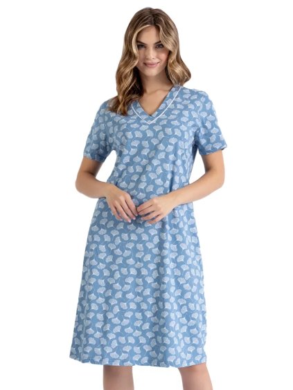 Dámská noční košile Adi 1452 LEVEZA (Barva/Velikost <img KodProduktu="411452H">modrá / XXL)