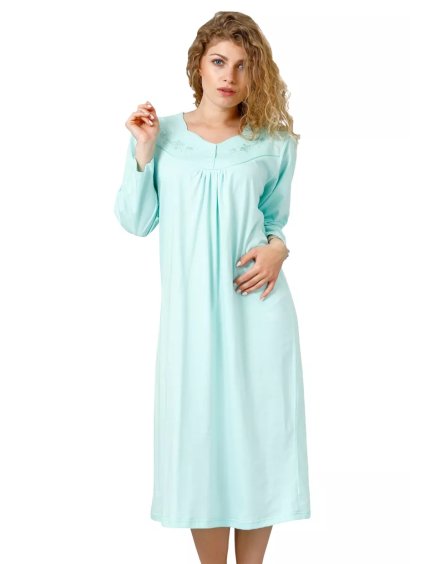 Dámská noční košile Zyta 213/575/05 LEVEZA (Barva/Velikost <img KodProduktu="4121305H">tyrkys světlá / 4XL)