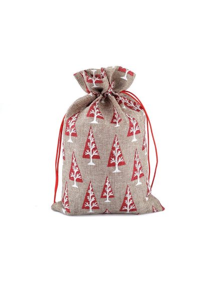 Dárkový pytlík stromeček 20x30 cm imitace juty