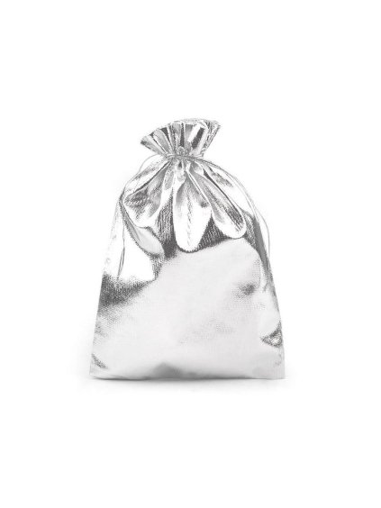 Dárkový pytlík stříbrný 16,5x23 cm lurex