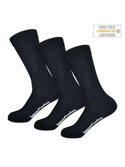 3-PACK Bambusových ponožek klasického střihu (Barva/Velikost <img KodProduktu="1001-BENY">černá / 41-46)
