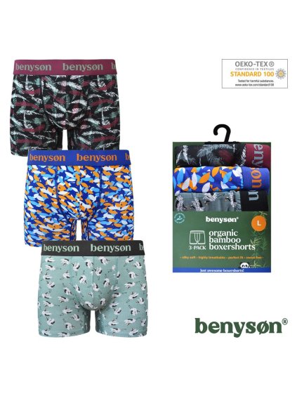 3-PACK Bambusové pánské boxerky 7010-BENY (Barva/Velikost <img KodProduktu="7010-BENY">Mix viz foto / S/M)
