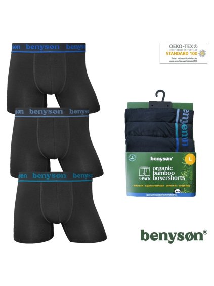 3-PACK Bambusových pánských boxerek BENY-7015 (Barva/Velikost <img KodProduktu="7015-BENY">černá / S/M)