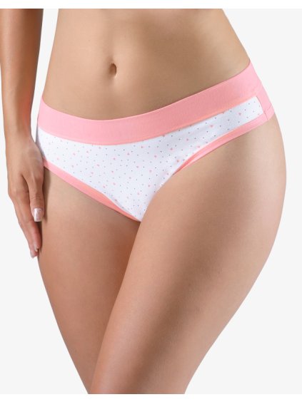 Tanga francouzská kolekce Disco 18 14150P (Barva/Velikost <img KodProduktu="14150P">starorůžová, bílá / M/L)