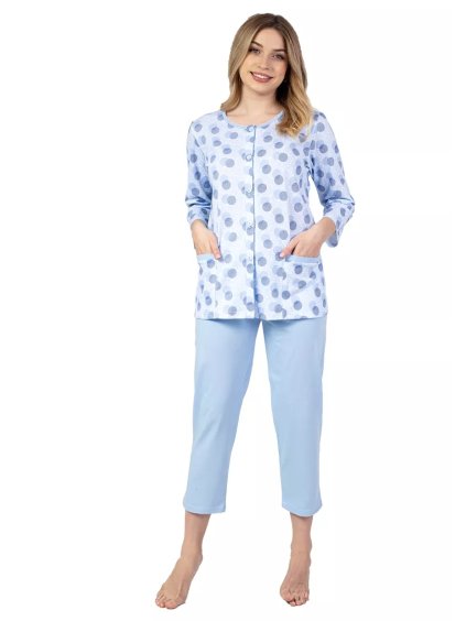 Dámské vzorované pyžamo 670/41 Regina (Barva/Velikost <img KodProduktu="3867041H">modrá / 3XL)