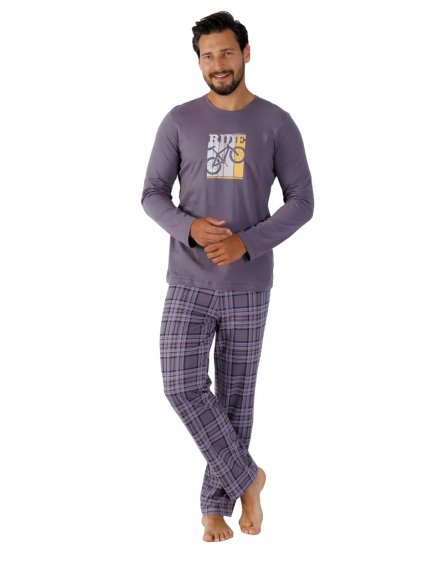 Pánské pyžamo Roy 1471/41 HOTBERG (Barva/Velikost <img KodProduktu="40147141H">šedá / XXL)