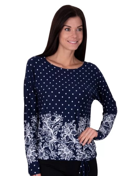 Dámské vzorované tričko Clara granát Babell (Barva/Velikost <img KodProduktu="35079br57H">granát (modrá) / M/L)