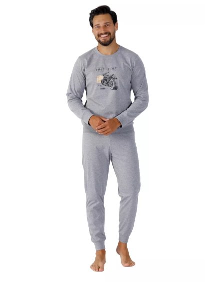 Pánské pyžamo Sajmon 1472/41 HOTBERG (Barva/Velikost <img KodProduktu="40147241H">šedá melír / M)