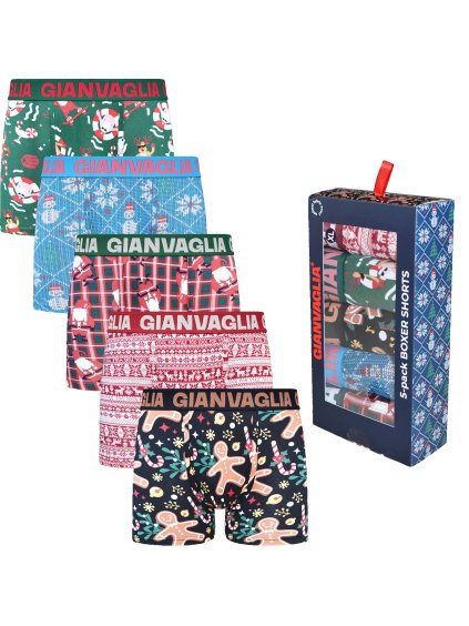 5-PACK Pánských vánočních boxerek GVG-5084 (Barva/Velikost <img KodProduktu="GVG-5084">vzory viz foto / S/M)