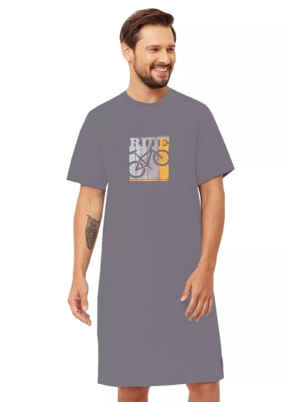 Pánská noční košile Roy 1531/1 HOTBERG (Barva/Velikost <img KodProduktu="40153102H">šedá / M)