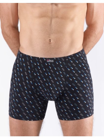 Boxerky s delší nohavičkou 74171P (Barva/Velikost <img KodProduktu="74171P">černá, pomnenková / M/L)