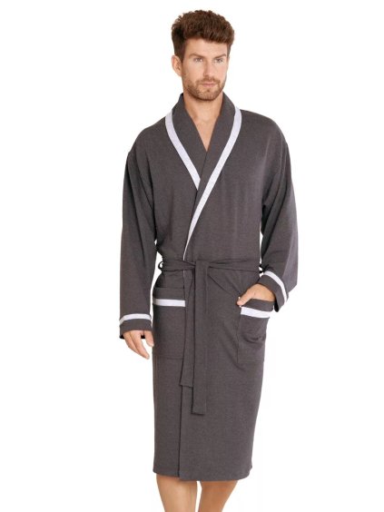 Pánský župan Bruno s barevným lemem De Lafense (Barva/Velikost <img KodProduktu="39564H">pacific (modrá) / 3XL/4XL)